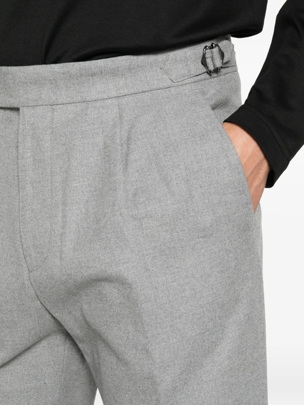 BOSS Pantalon met toelopende pijpen en patroon in Italiaans-katoenen Grijs