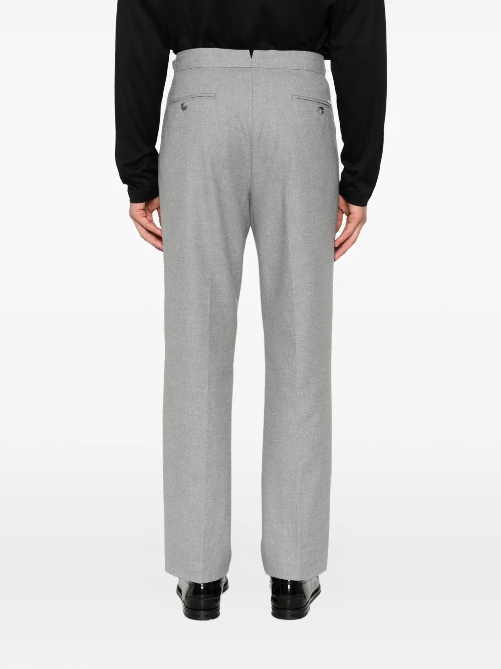 BOSS Pantalon met toelopende pijpen en patroon in Italiaans-katoenen Grijs