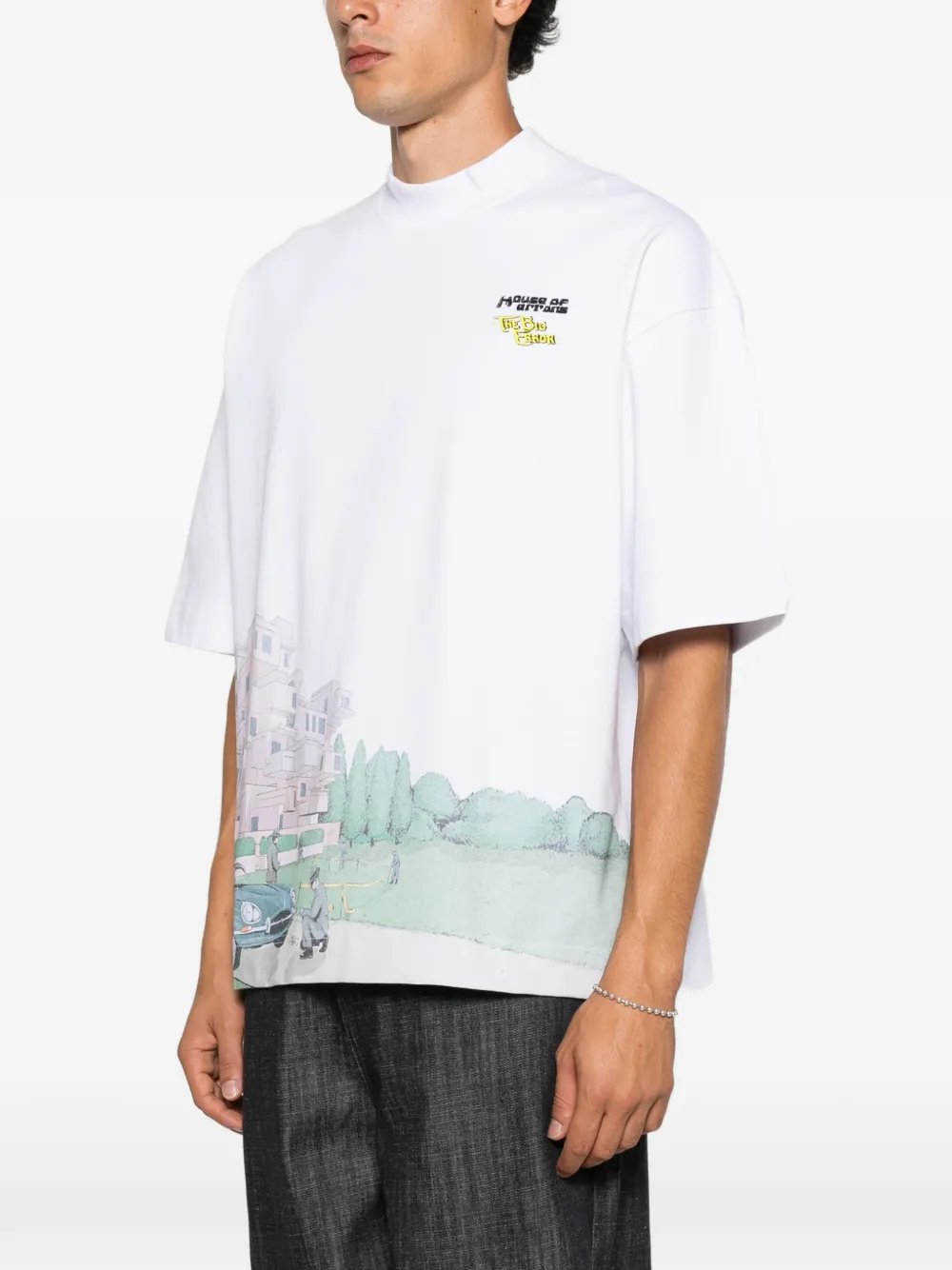 House of errors graphic-print high-neck T-shirt