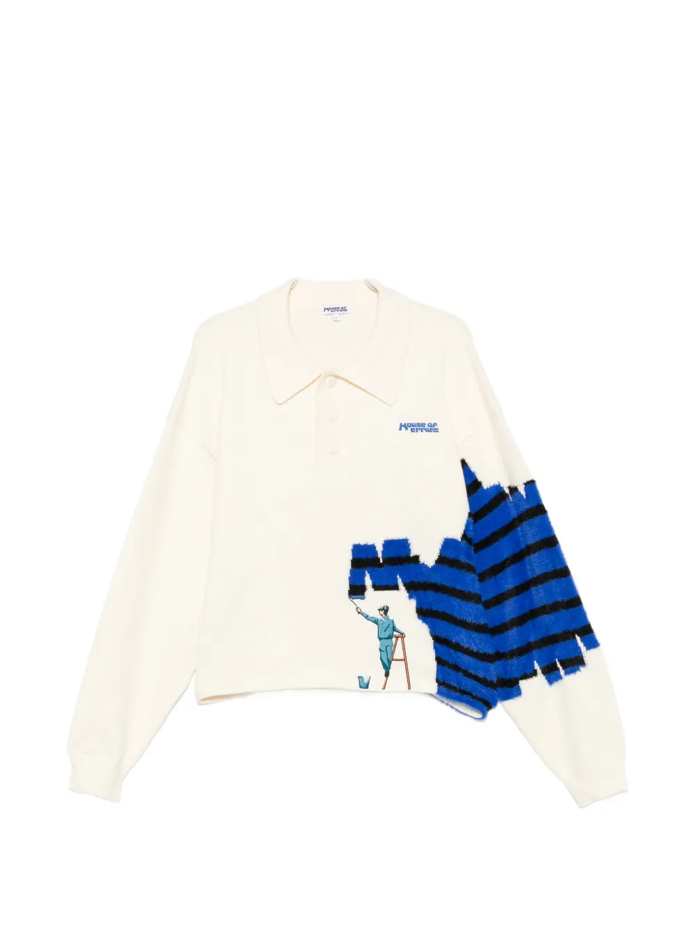 House of errors graphic-intarsia polo polo shirt