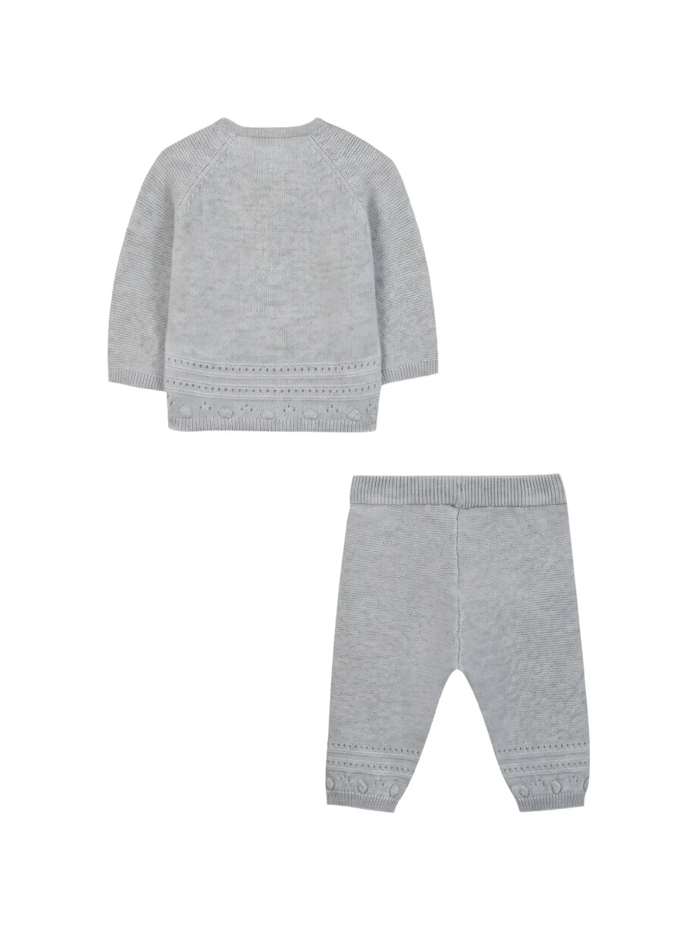 Tartine Et Chocolat Gebreid vest en broek met geperforeerde details Grijs