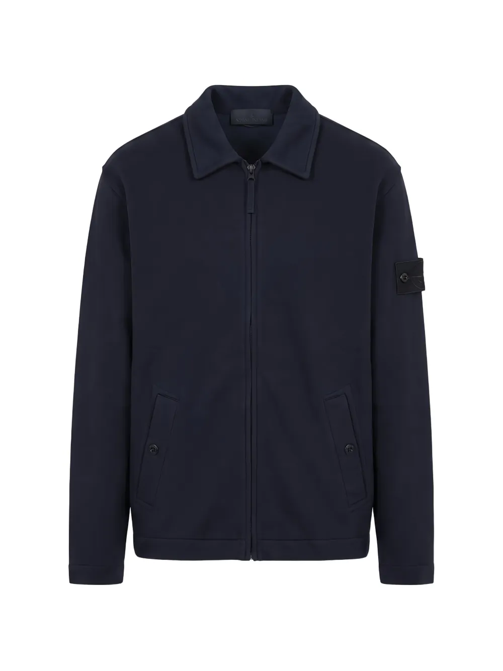 Stone Island logo-patch zip-up sweater - Blu