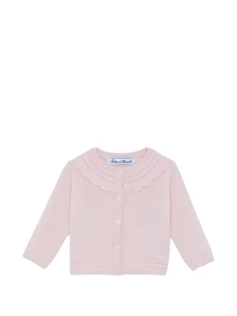 Tartine Et Chocolat scalloped pointelle-knit cardigan