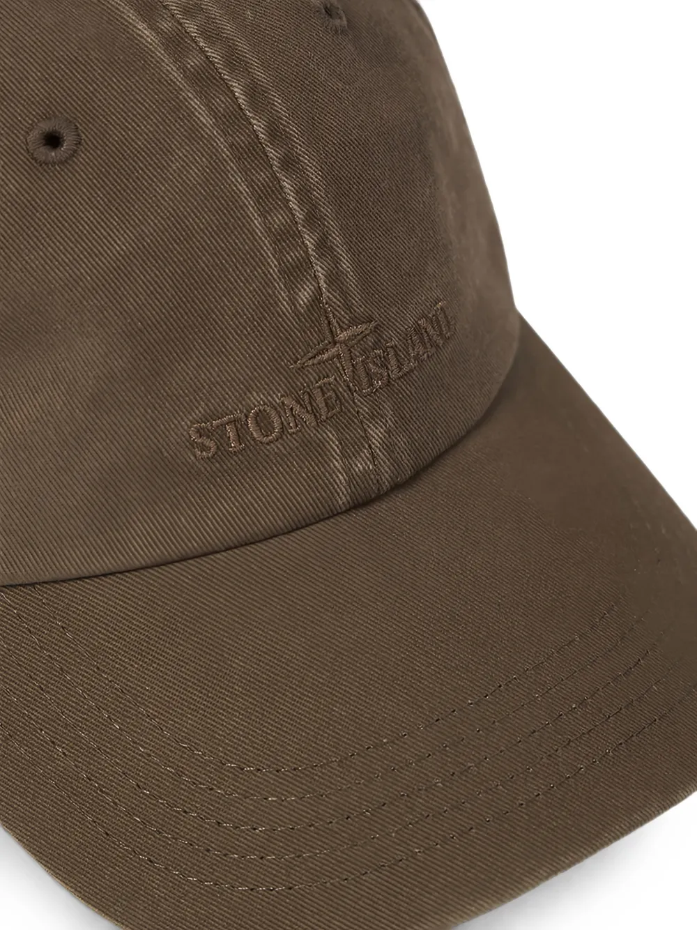 Stone Island 9100007 honkbalpet met geborduurd logo Bruin