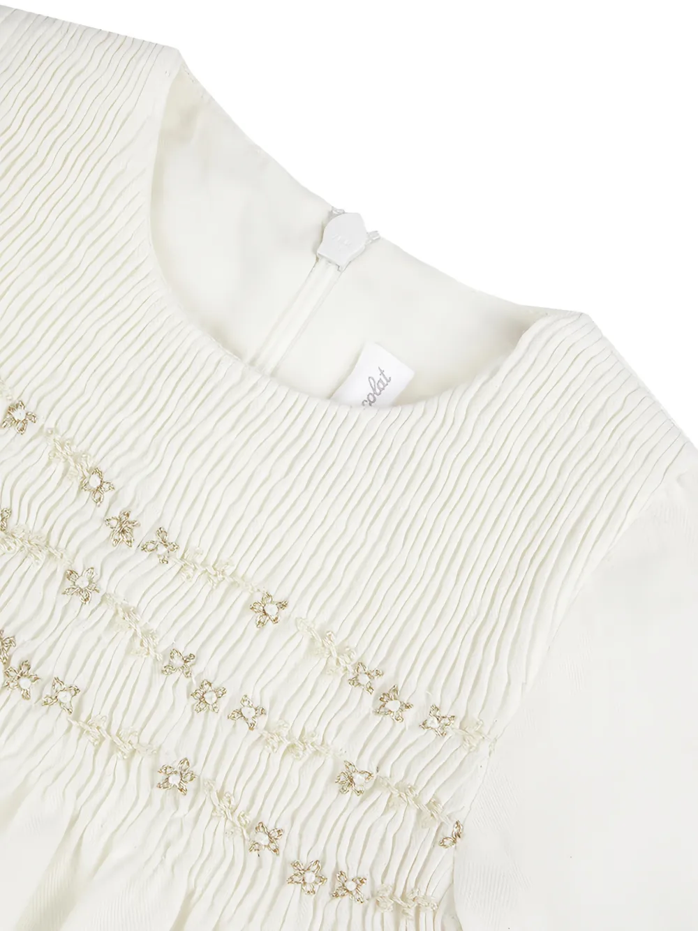 Tartine Et Chocolat smocked embroidered dress Wit