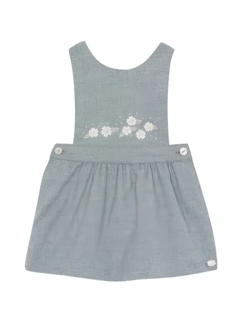 Tartine Et Chocolat floral-embroidered pinafore dress