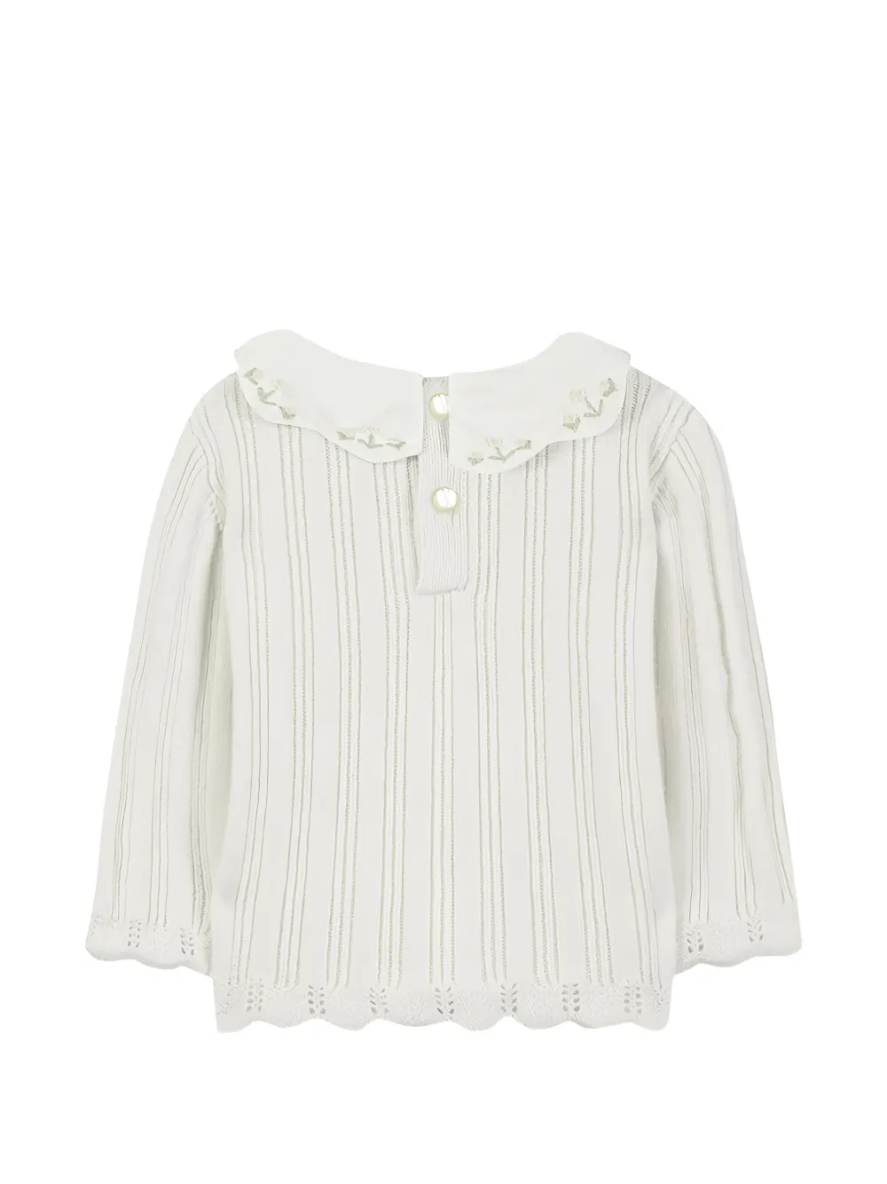 Tartine Et Chocolat embroidered scalloped-collar sweater - Toni neutri