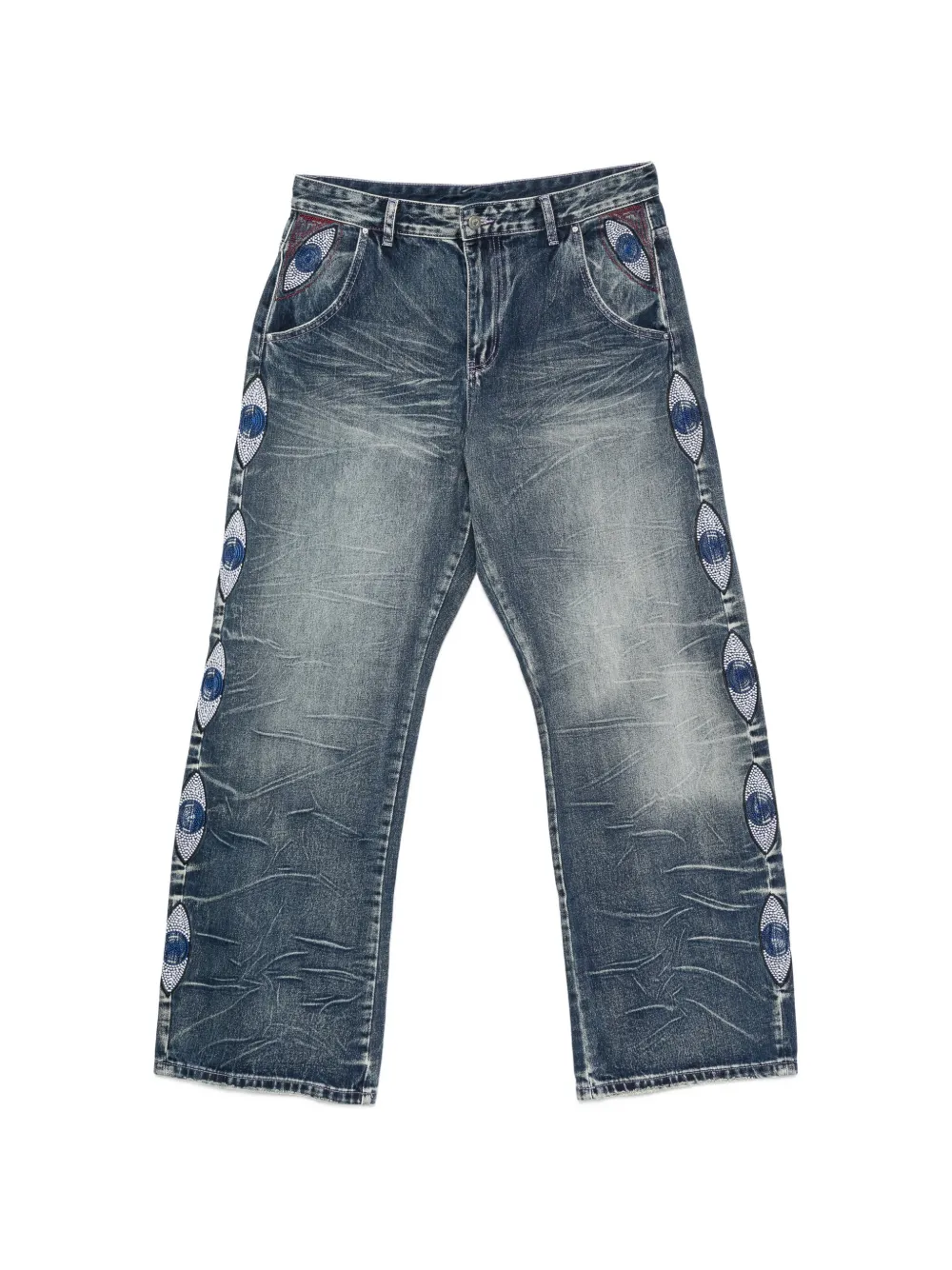 KidSuper beaded-embroidery jeans - Blu