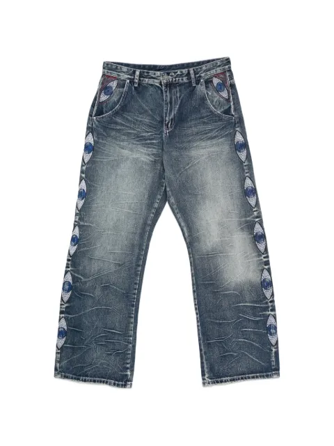 KidSuper beaded-embroidery jeans