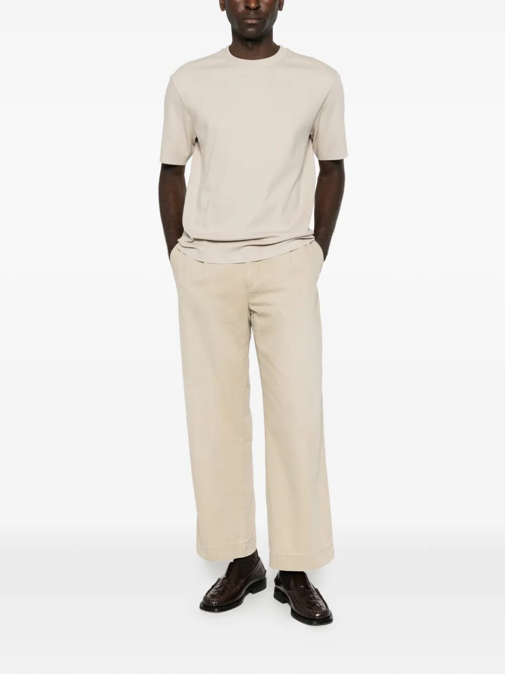 Herno T-shirt met ronde hals Beige