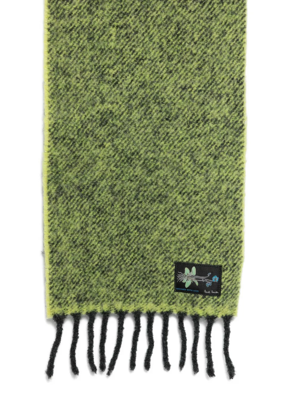 Paul Smith Sjaal met colourblocking en franje Groen