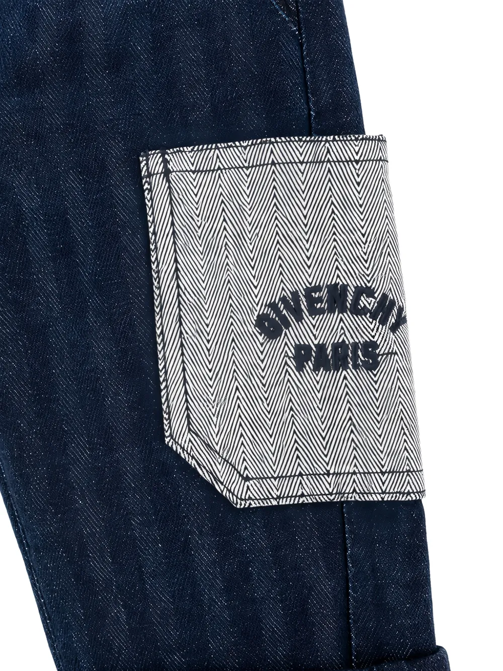 Givenchy Kids Jeans met geborduurd logo en visgraatpatroon Blauw