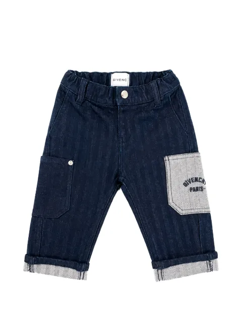 Givenchy Kids logo-embroidered herringbone jeans