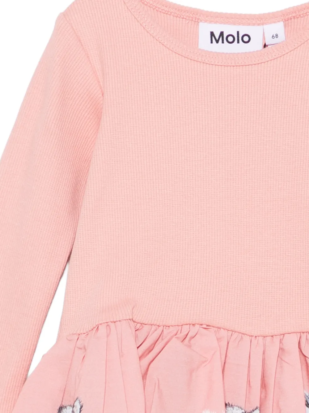 Molo Candi jurk met ruches en kattenprint Roze