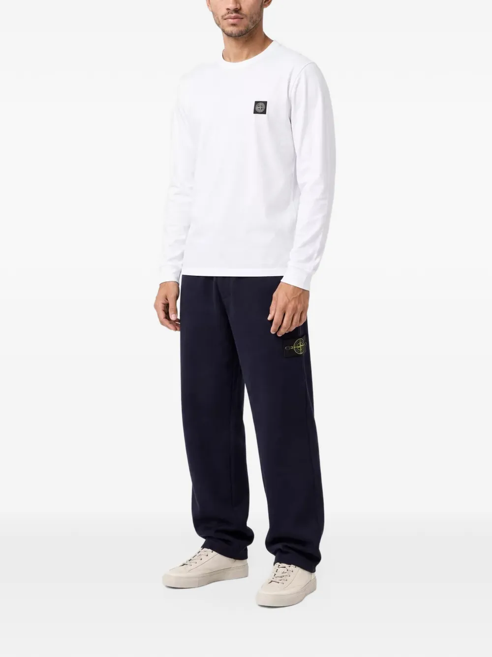 Stone Island 5200001 strech-RWS-wool regular-fit knit joggers with elastic drawstring waist Blauw