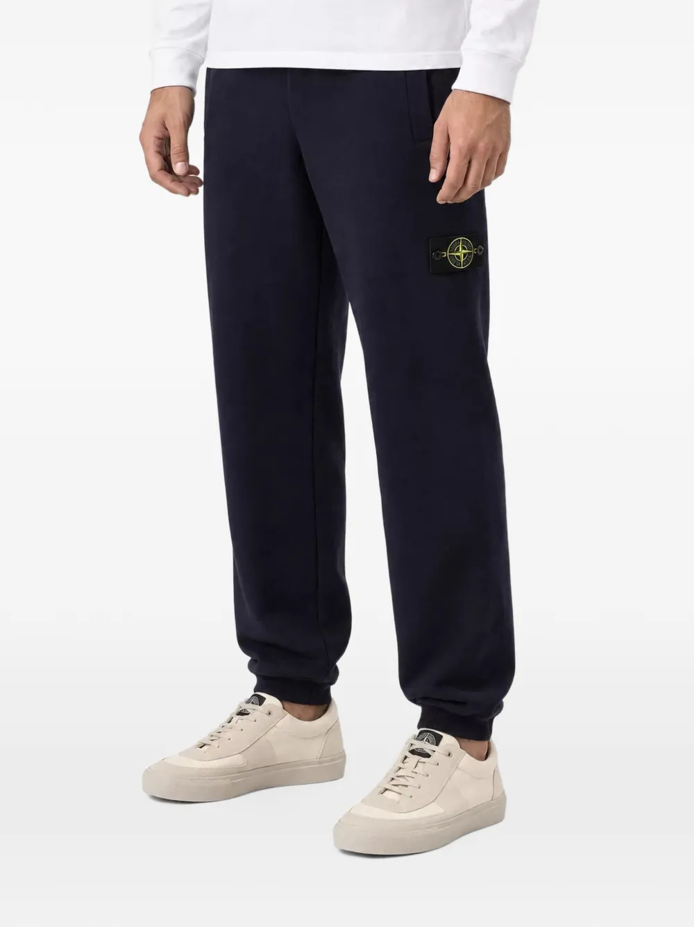 Stone Island 5200001 strech-RWS-wool regular-fit knit joggers with elastic drawstring waist Blauw