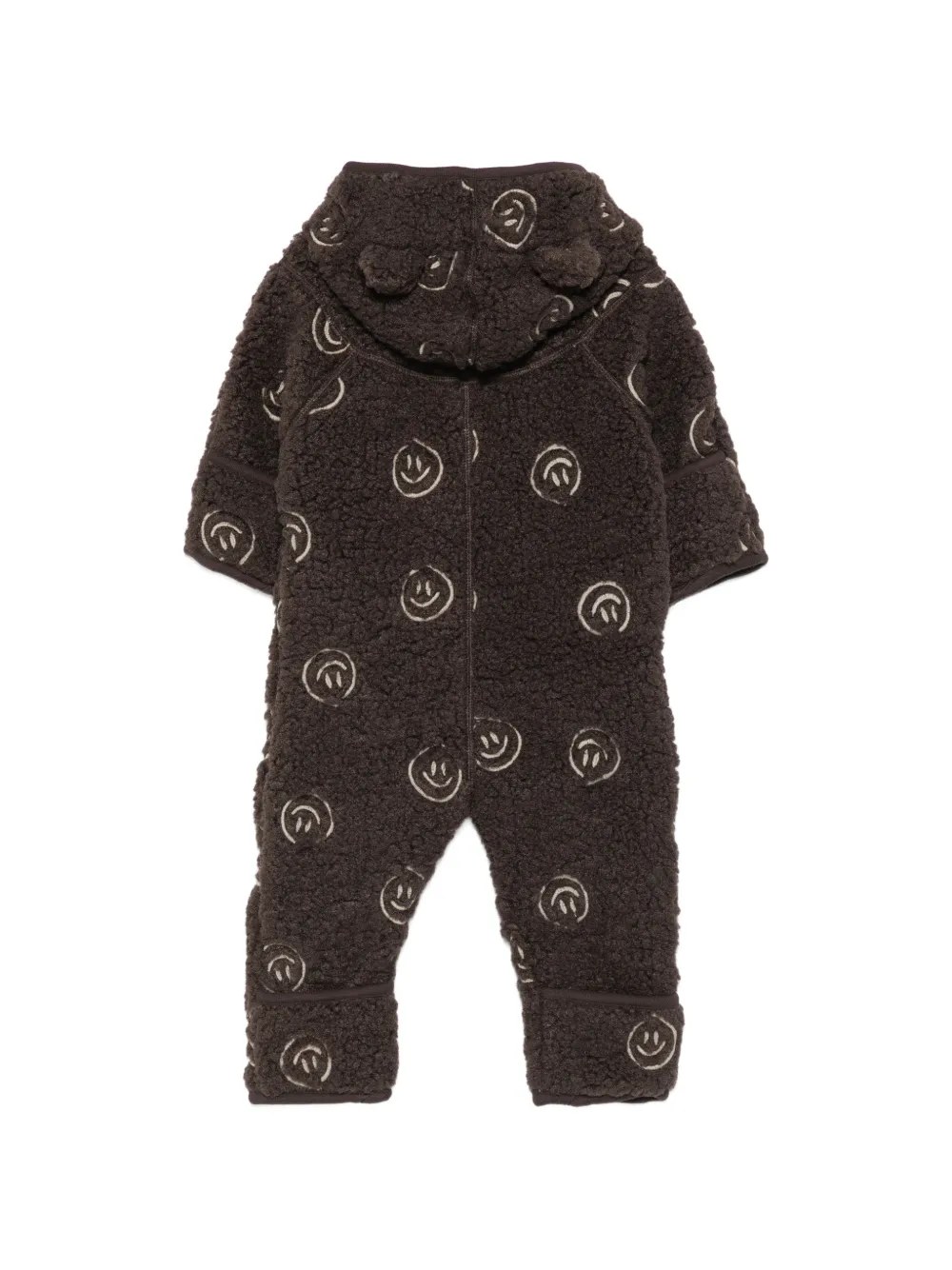 Molo Romper met capuchon en smiley-print Grijs