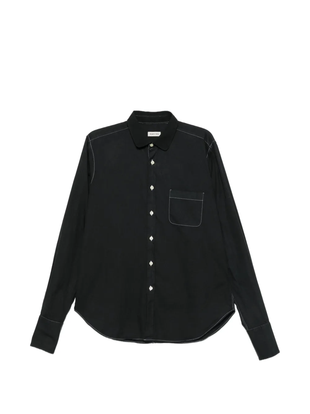 Romeo Gigli Pre-Owned chemise en soie à coutures contrastantes (années 1990) - Noir Romeo Gigli Pre-Owned chemise en soie à coutures contrastantes (années 1990) - Noir