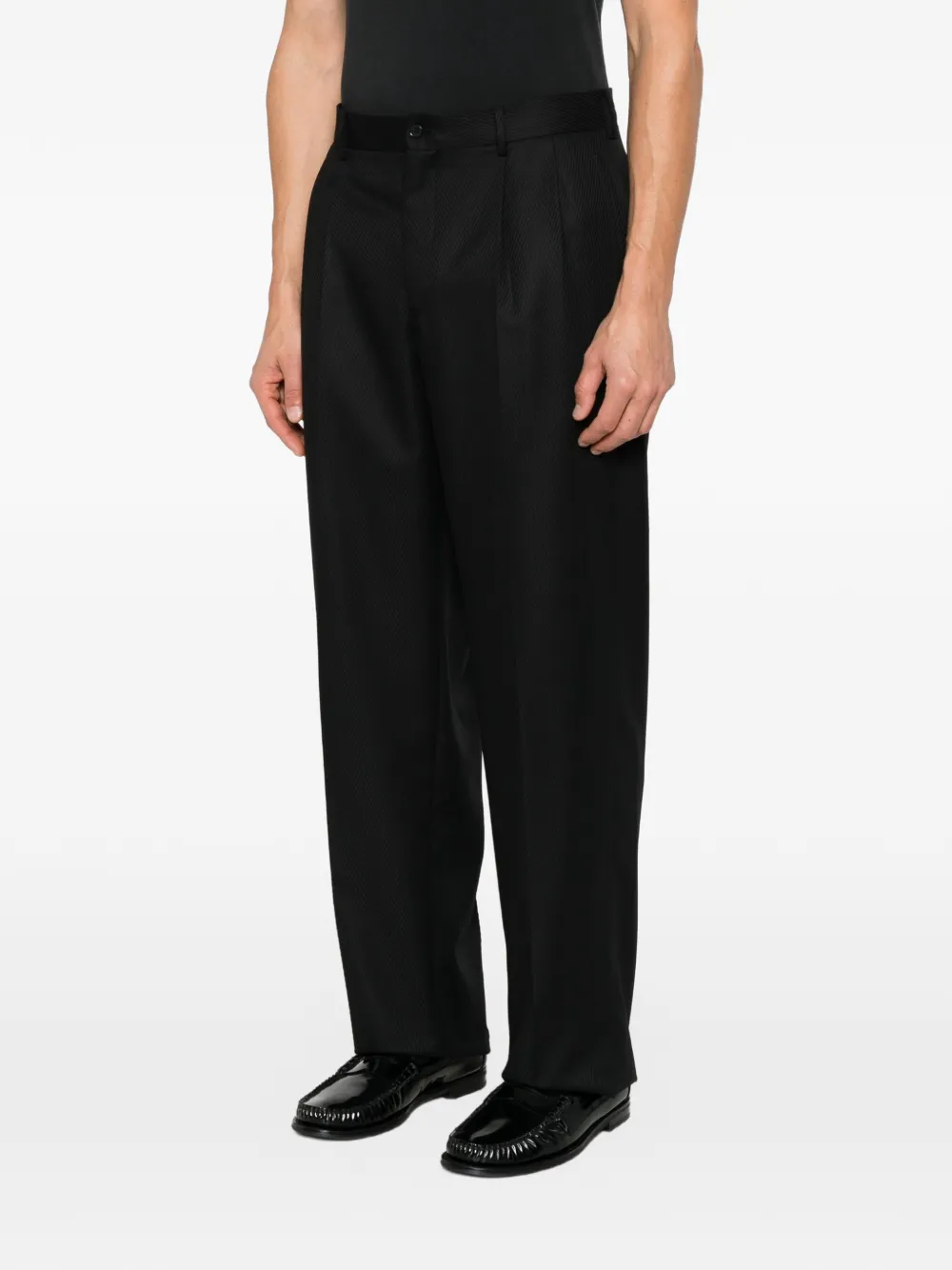 Emporio Armani Plooibroek met diagonale streep Zwart