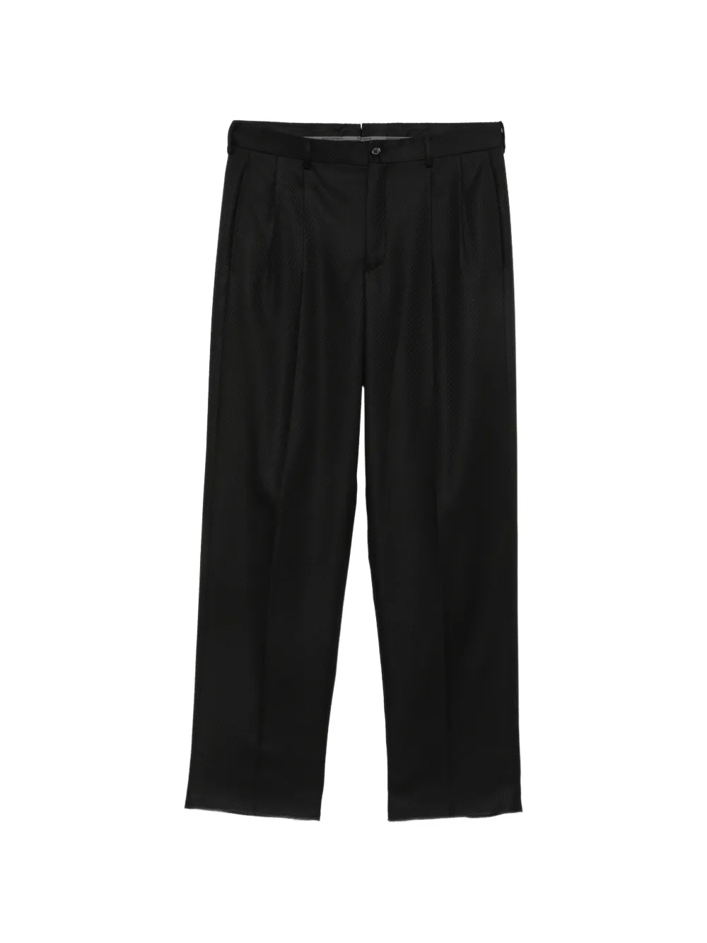 Emporio Armani pantalon plissé à rayures diagonales - Noir Emporio Armani pantalon plissé à rayures diagonales - Noir