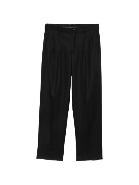 Emporio Armani pleated diagonal-stripe trousers