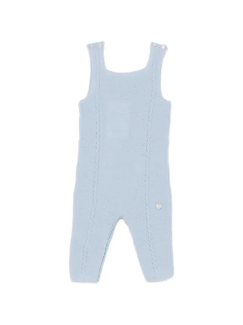 Paz Rodriguez cable-knit buttoned-shoulder romper