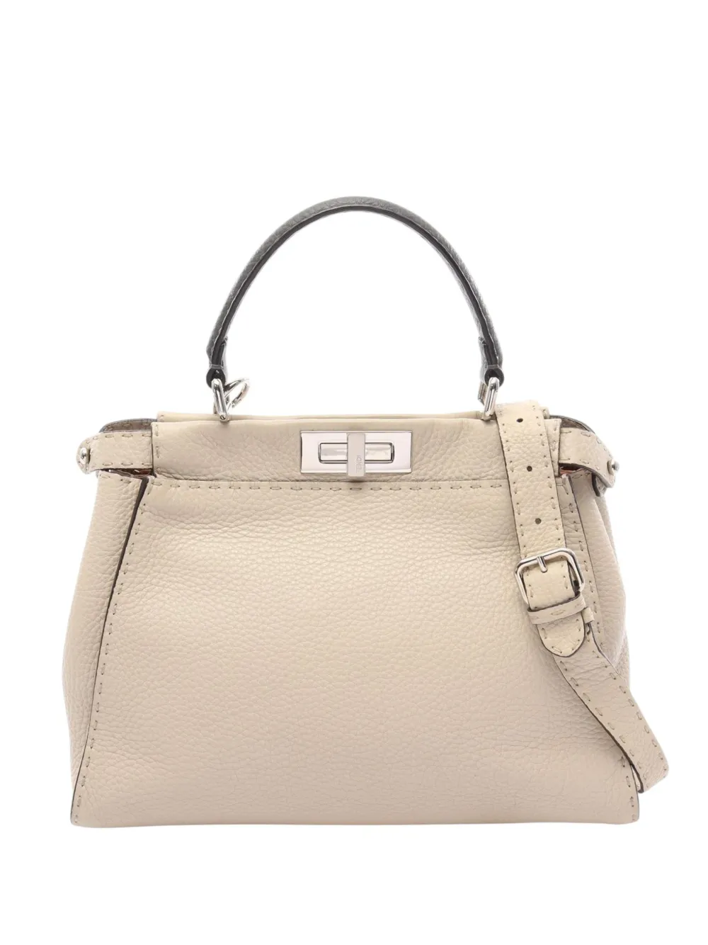 Fendi Pre-Owned 2000-2010 Medium Leather Selleria Peekaboo Iconic satchel - Toni neutri