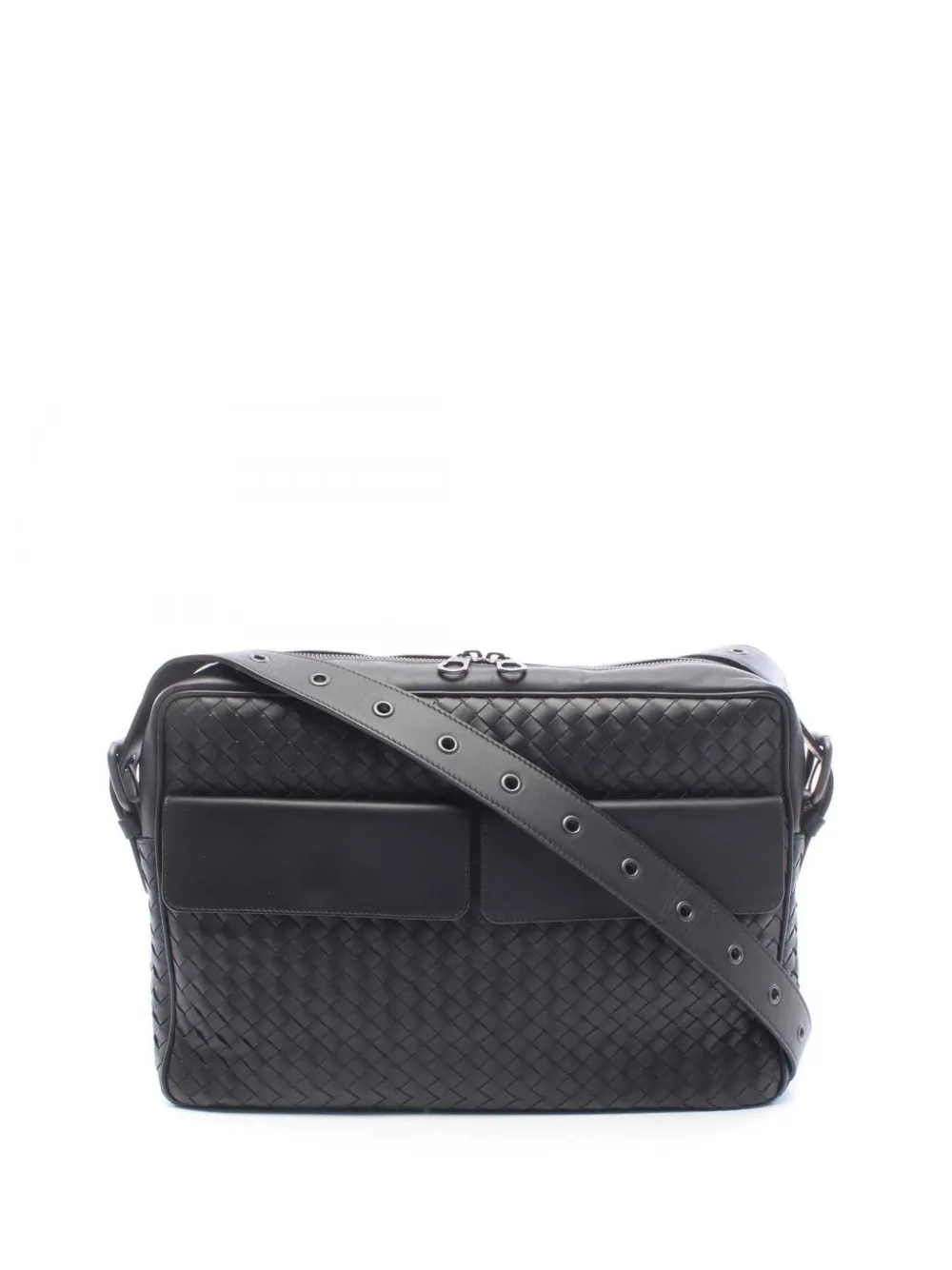Bottega Veneta Pre-Owned 2012-2026 Nappa Intrecciato Front Pocket Messenger Bag crossbody bag - Nero