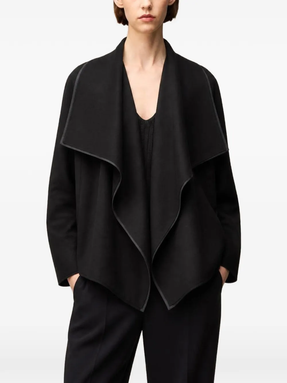 Retori Shawl-collar Wool Coat In Black