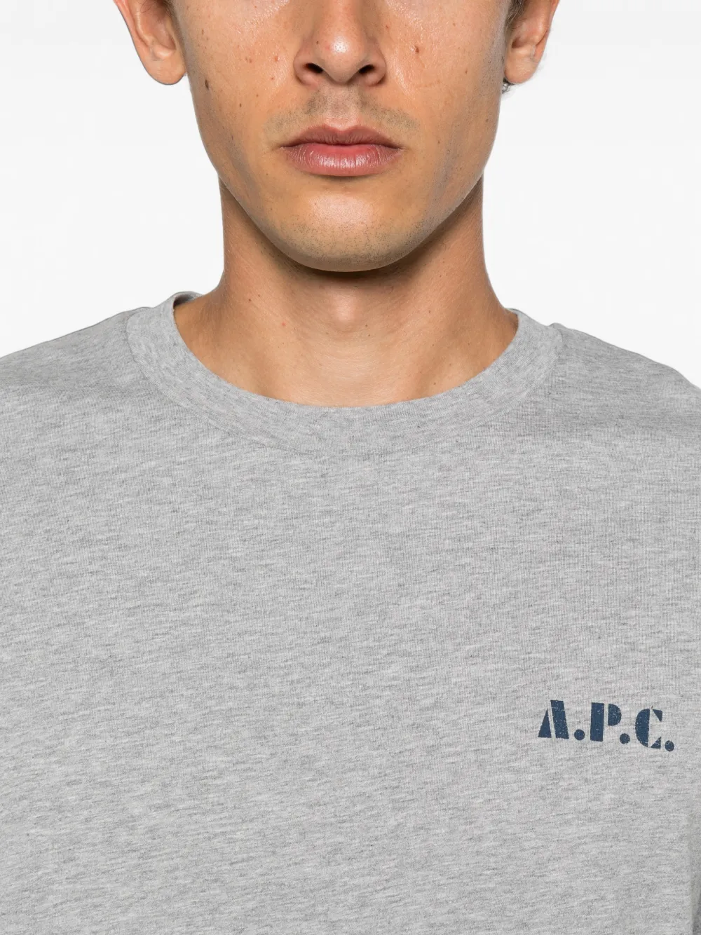 A.P.C. T-shirt met logoprint Grijs