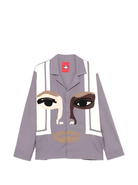 KidSuper face-patchwork camp-collar shirt