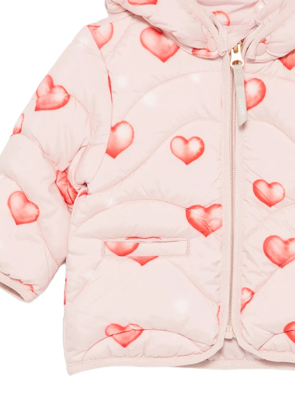 Molo Harmony gewatteerd jack met hartprint Roze