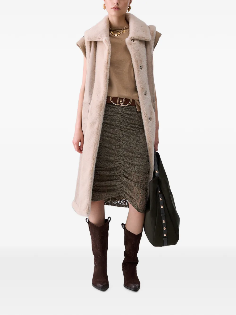 LIU JO Gilet van imitatielamswol Beige