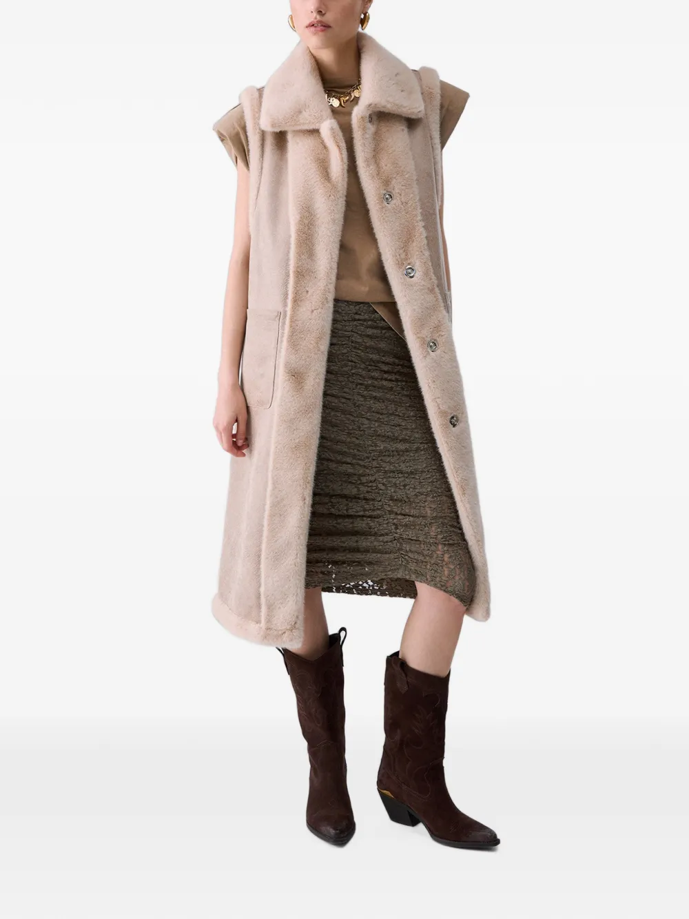 LIU JO Gilet van imitatielamswol Beige