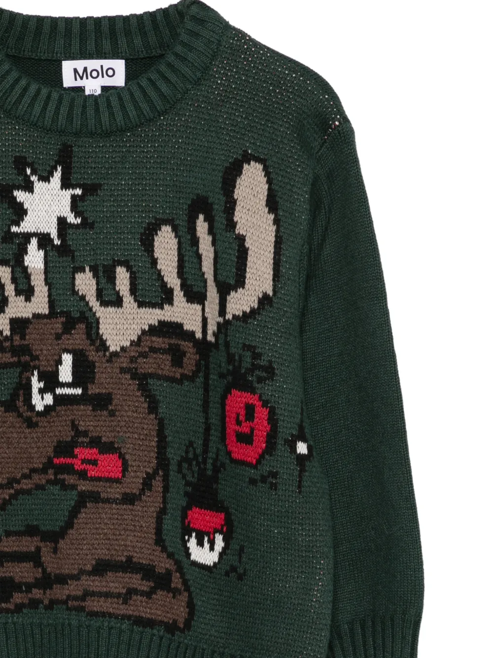 Molo Trui met rendier-intarsia Groen