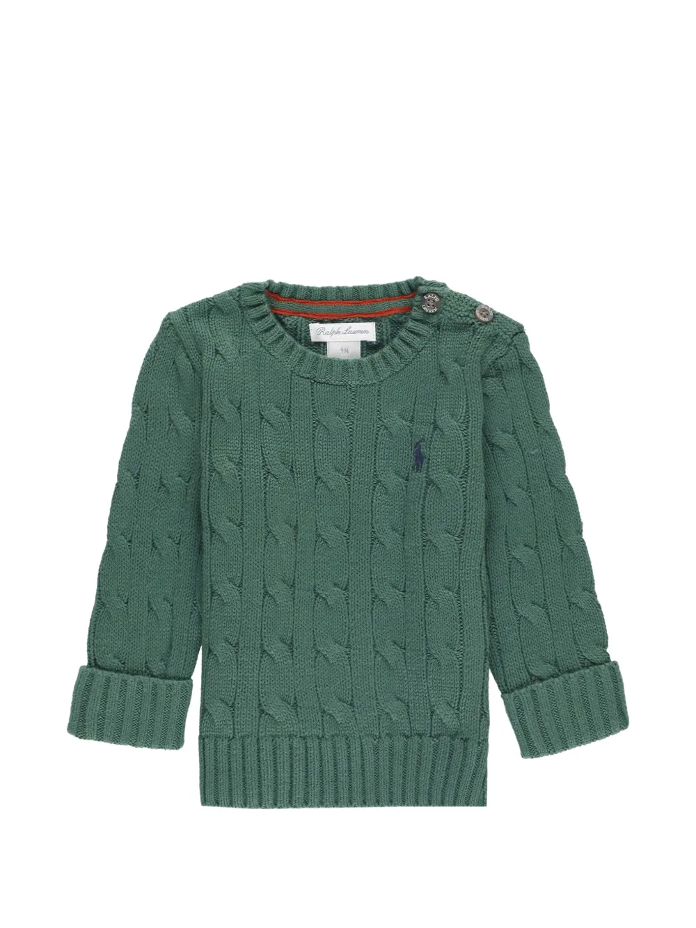 POLO RALPH LAUREN KIDS cable-knit button-shoulder sweater - Verde
