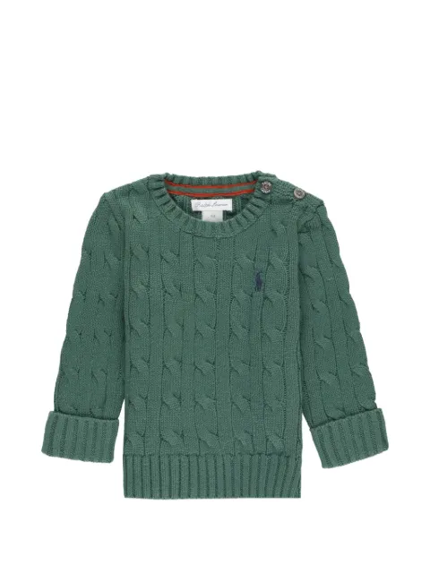 POLO RALPH LAUREN KIDS cable-knit button-shoulder sweater