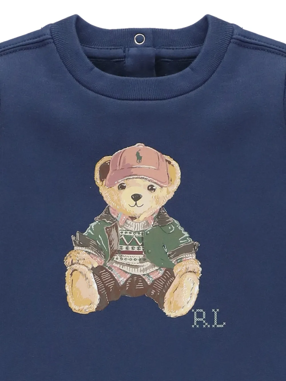 POLO RALPH LAUREN KIDS Polo Bear fleece romper Blauw