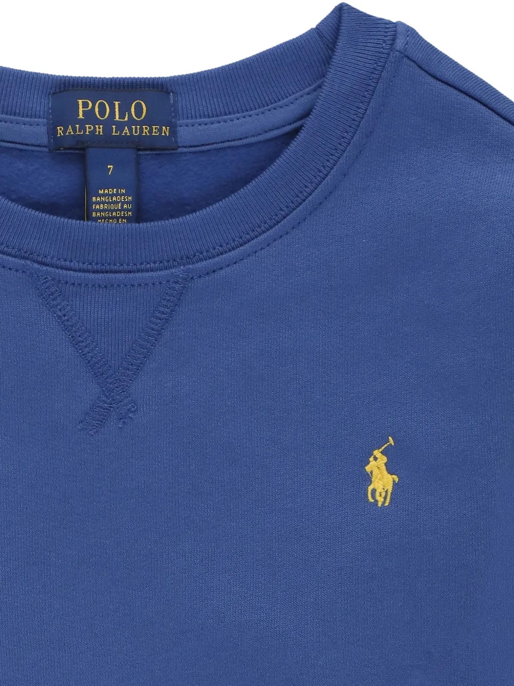 POLO RALPH LAUREN KIDS logo-embroidered crew-neck sweater Blauw