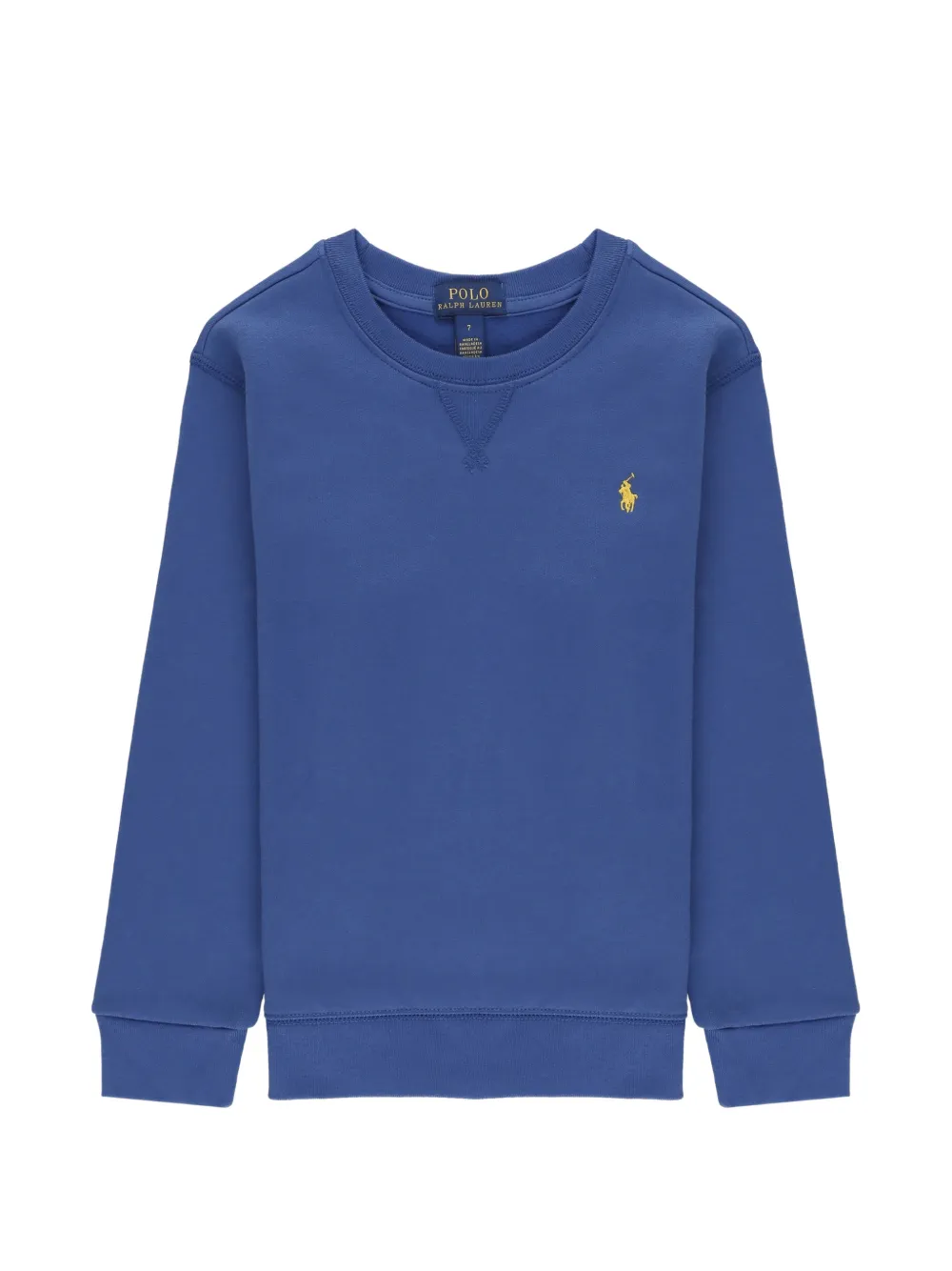 POLO RALPH LAUREN KIDS logo-embroidered crew-neck sweater Blauw