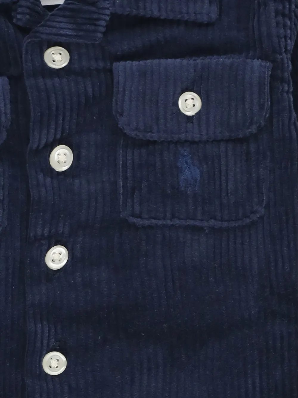 POLO RALPH LAUREN KIDS Ribfluwelen katoenen shirt en broek Blauw