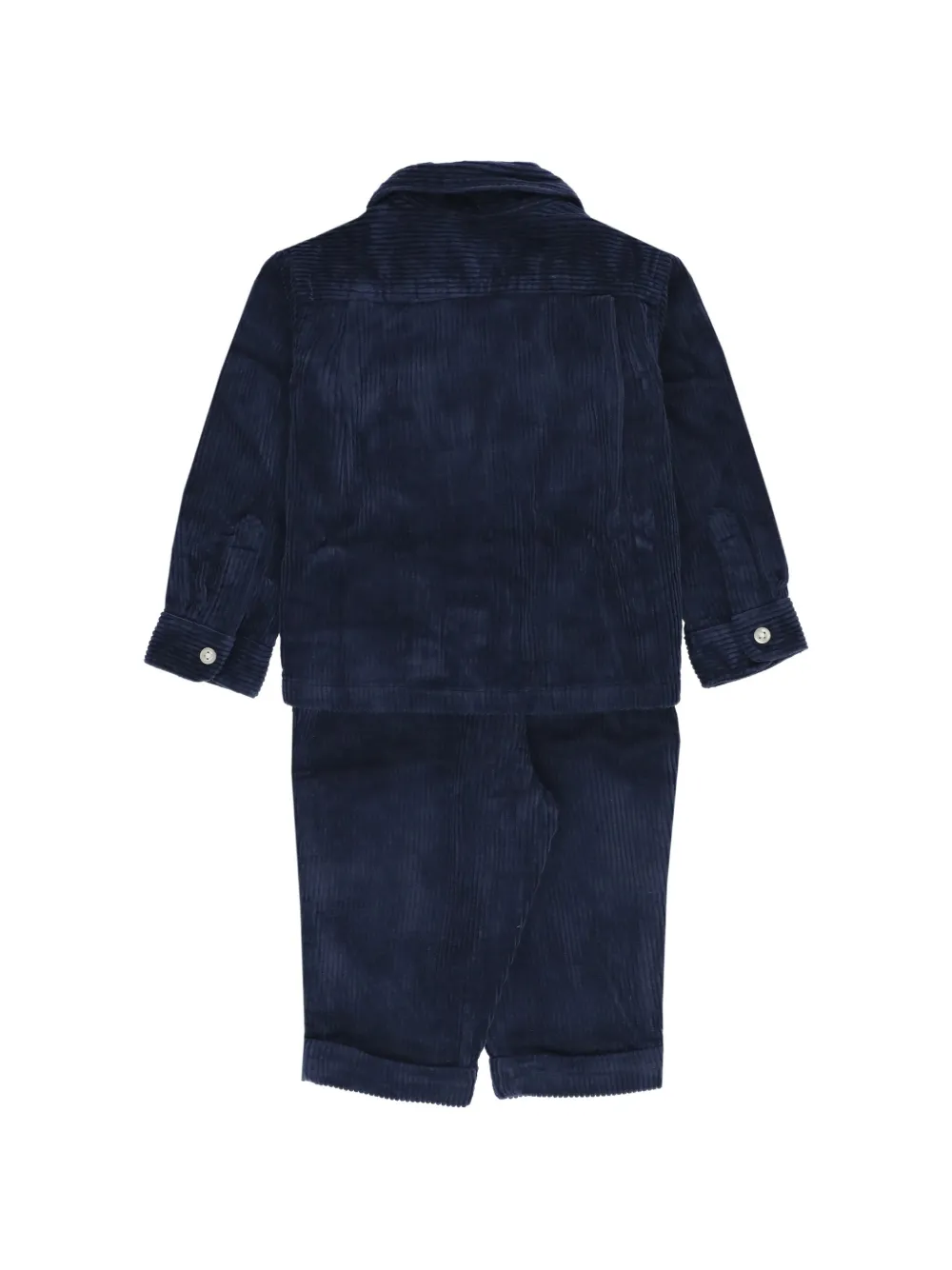 POLO RALPH LAUREN KIDS Ribfluwelen katoenen shirt en broek Blauw
