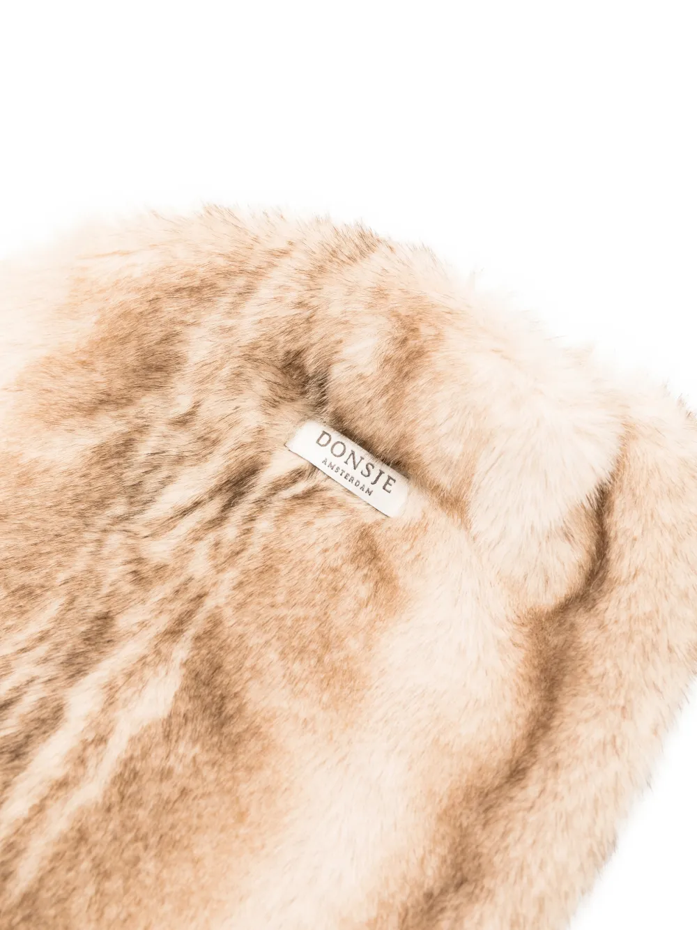 Donsje Widya beenwarmers van imitatiebont Beige
