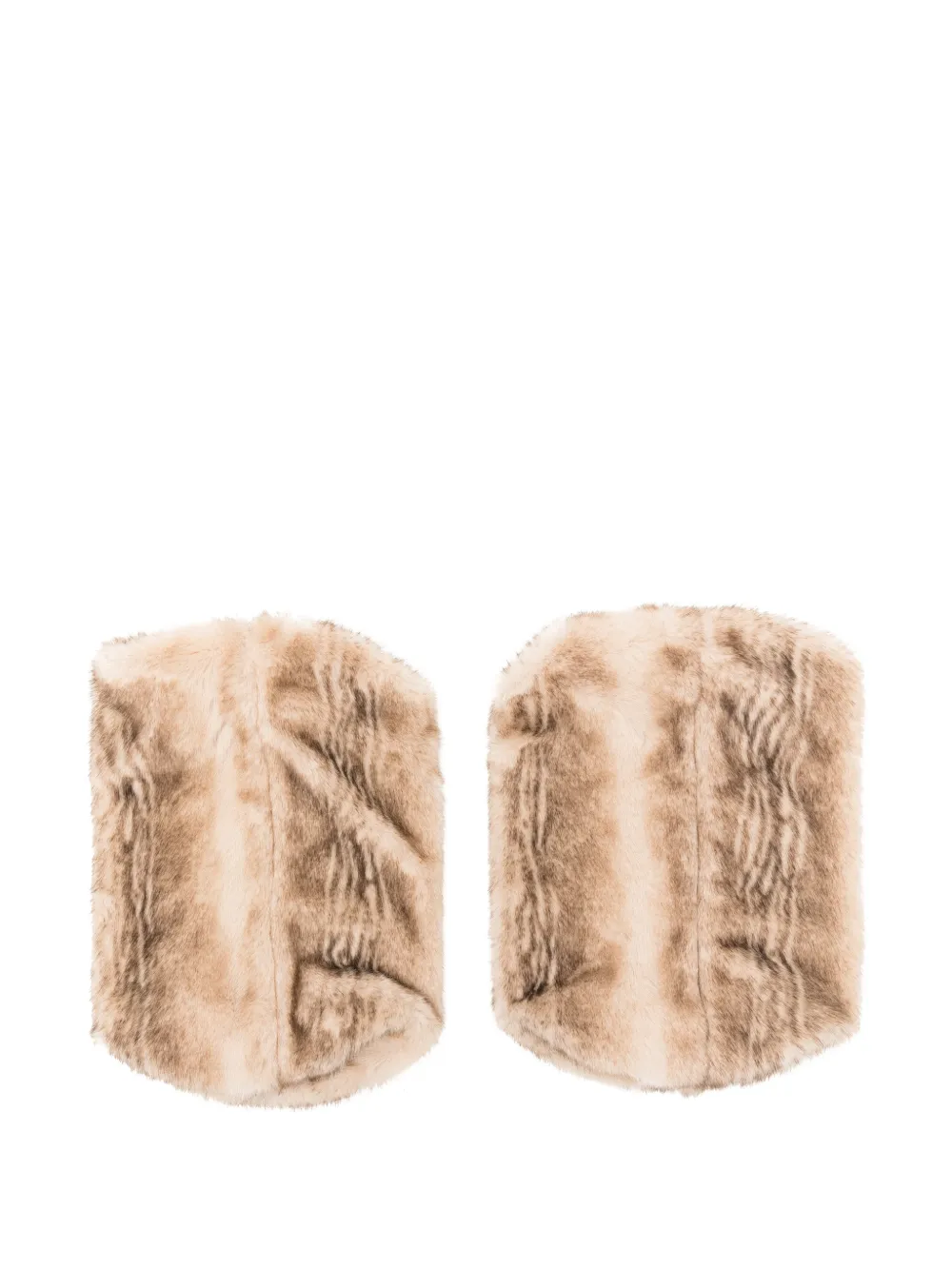 Donsje Widya beenwarmers van imitatiebont Beige
