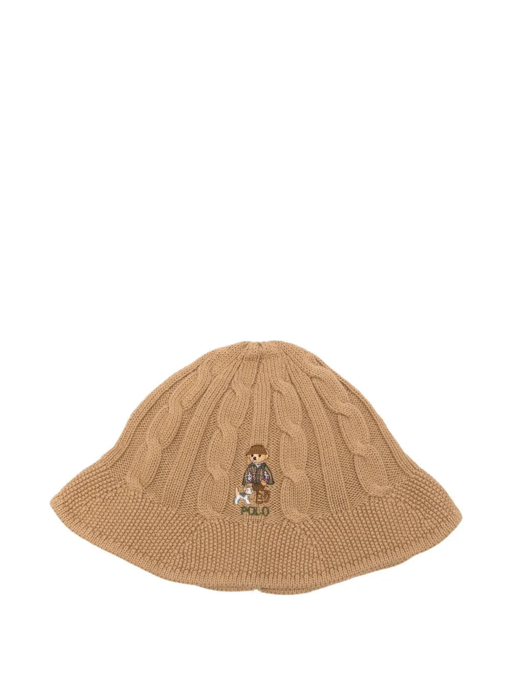 POLO RALPH LAUREN KIDS Polo Bear cable-knit bucket hat - Toni neutri