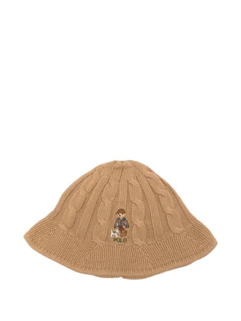 POLO RALPH LAUREN KIDS Polo Bear cable-knit bucket hat