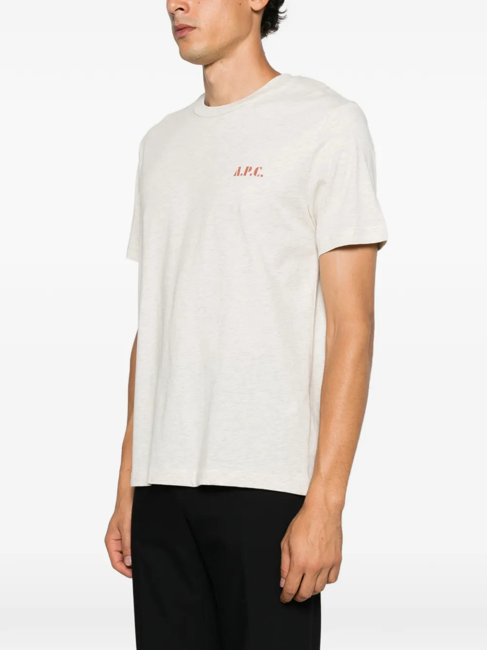A.P.C. T-shirt met logoprint Beige