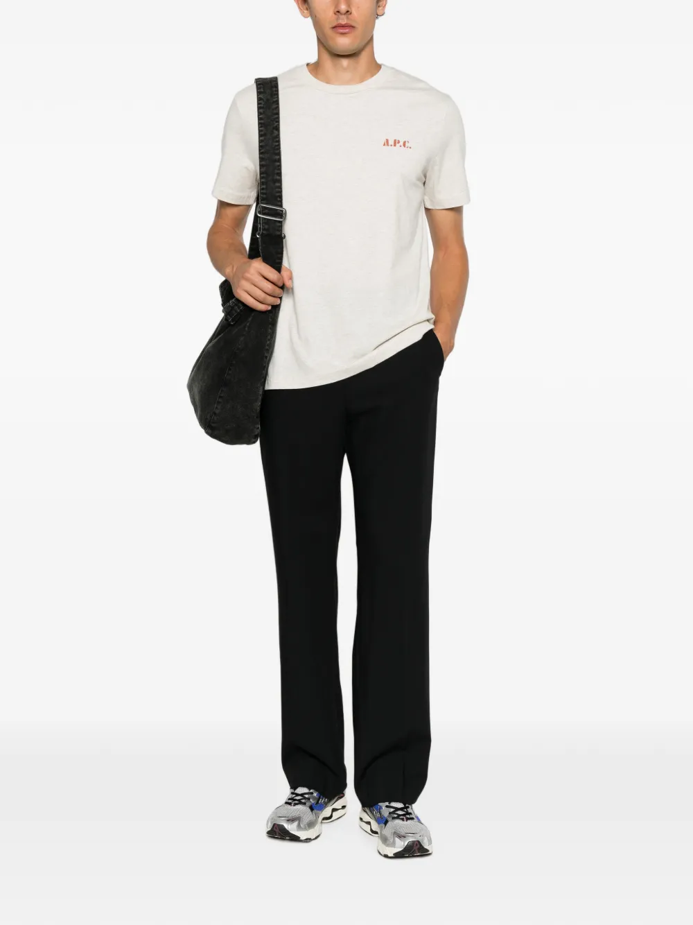 A.P.C. T-shirt met logoprint Beige
