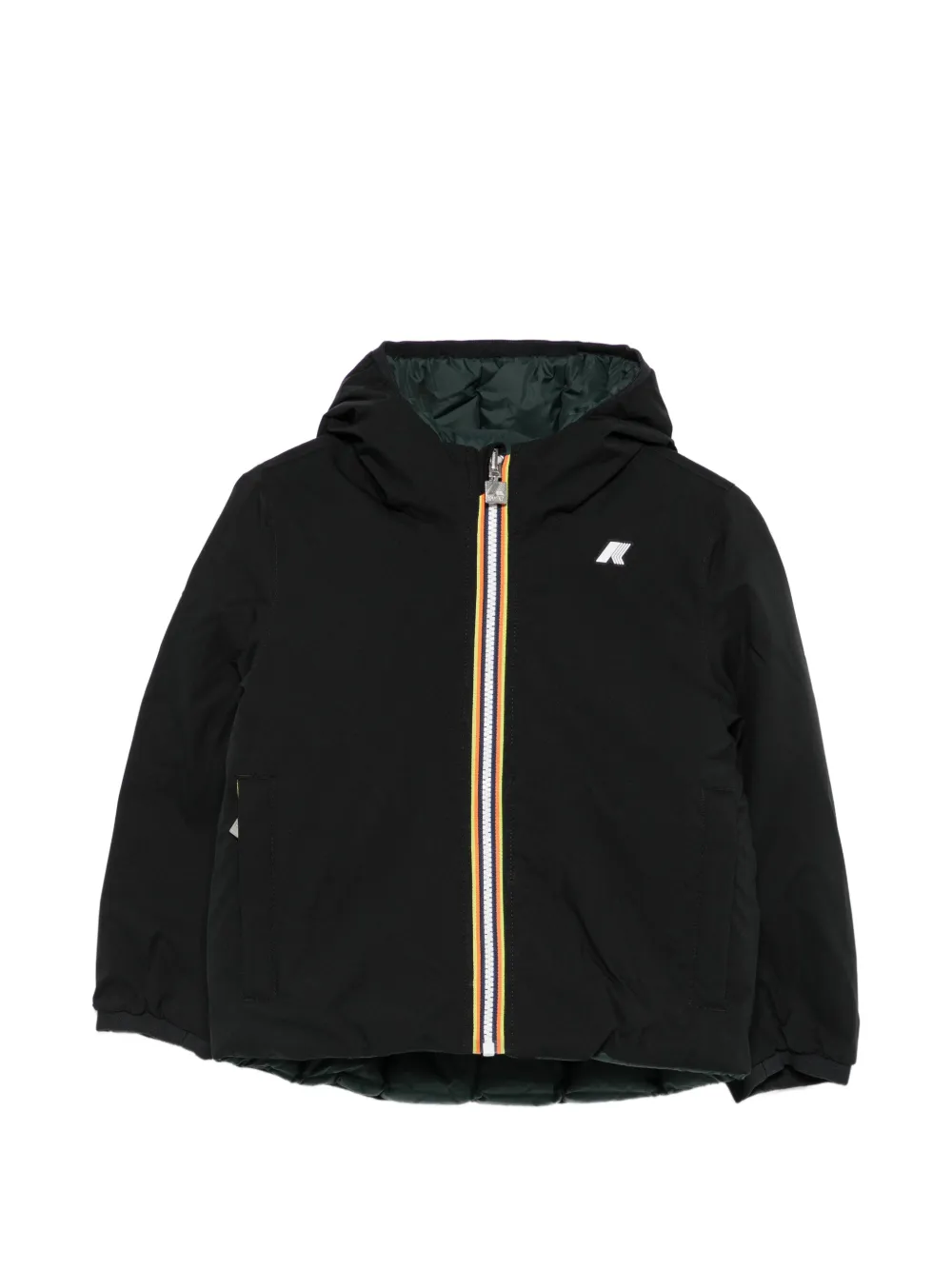 K Way Kids P. Jack ST Thermo Double logo-patch hooded jacket - Nero