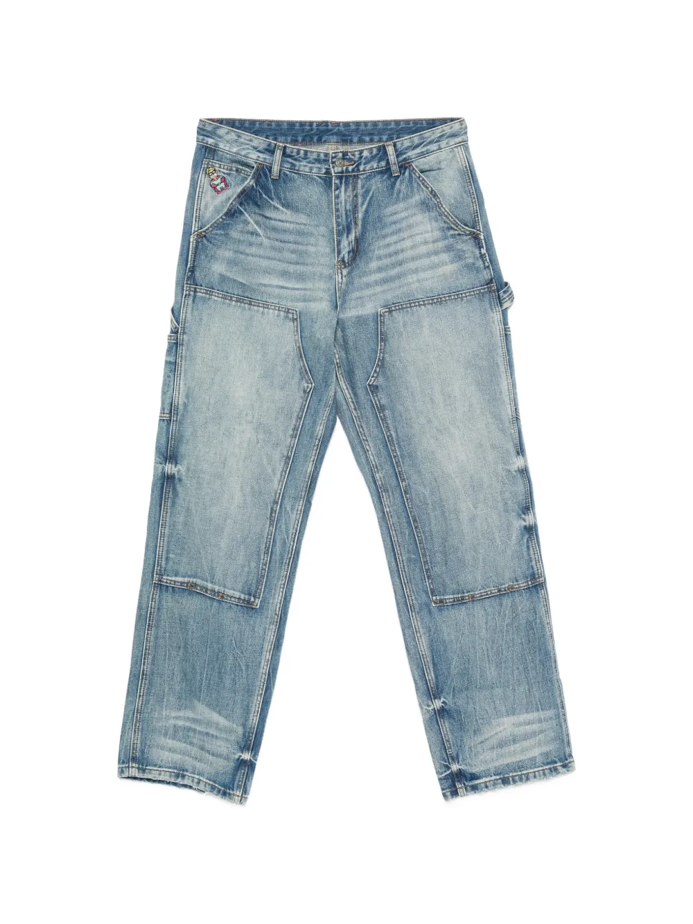 KidSuper whiskering-effect jeans - Blu